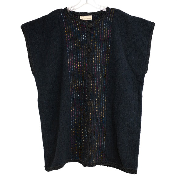 Carol Pritcher VTG Hand Knit Sweater Wearable Art Granola Girl Hippie Earth Boho - Picture 2 of 5